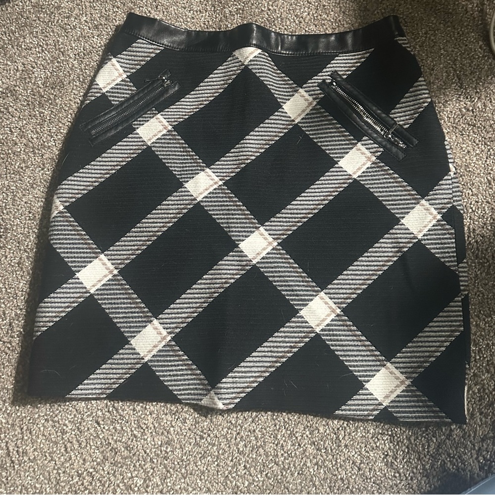 White House black market plaid skirt